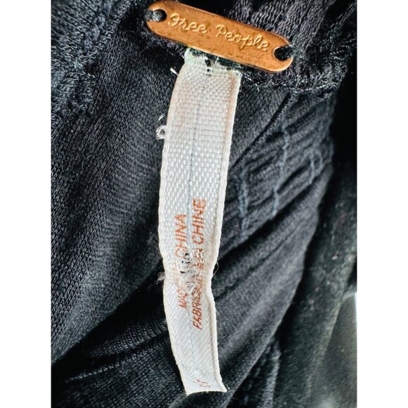 2/$30 Free People Medium Black Lace Knit Dress 3/4 Sleeve Attractive Details - Picture 3 of 15